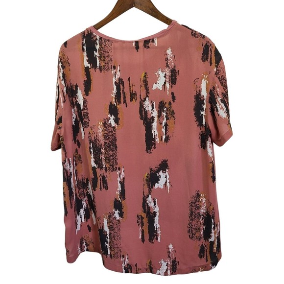 14th And Union Abstract Pattern Short Sleeve Blouse Womens Small - Picture 2 of 5